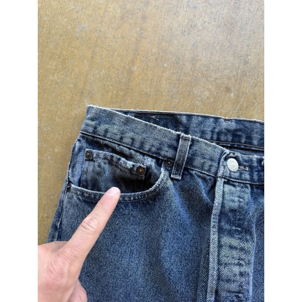 VTG 90s Levis Black Light Acid Wash 501 Straight Leg Denim Jeans 30x30 USA Made